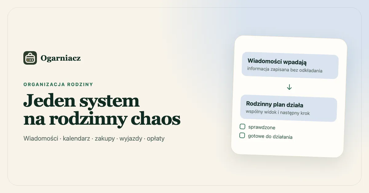 Rodzinne wiadomości, wydarzenia, zakupy i wyjazd połączone w jeden wspólny plan